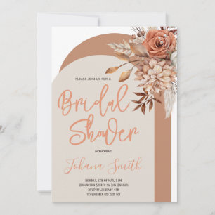 Burnt Orange Blumen Arch Bridal Dusche Einladung