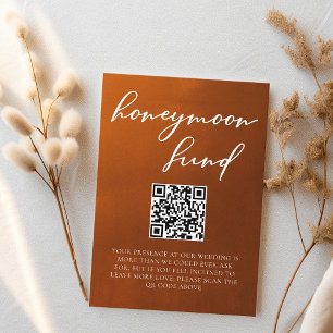 Burnt Orange Boho Autumn Wedding Honeymoon Fund Begleitkarte