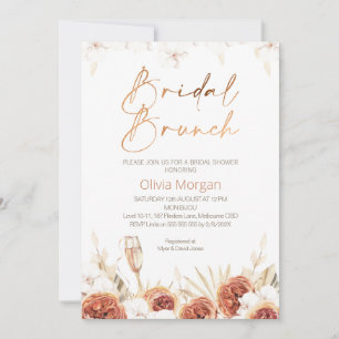 Burnt Orange Boho Bridal Brunch Brautparty Einladung