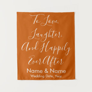 Burnt Orange Boho Hochzeitsfeier Foto Wandteppich