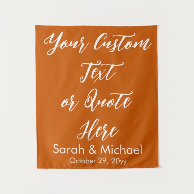 Burnt Orange Boho Hochzeitsfeier Wandteppich (Vorderseite)