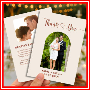 Burnt Orange Boho Terracotta Rustic Wedding Dankeskarte