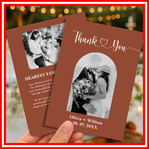 Burnt Orange Boho Terracotta Rustic Wedding Dankeskarte