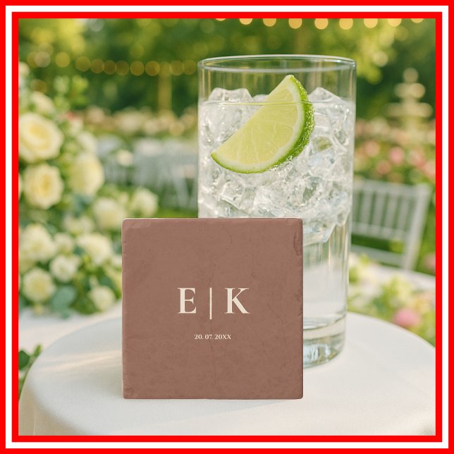 Burnt Orange Boho Terracotta Rustic Wedding Steinuntersetzer (Von Creator hochgeladen)