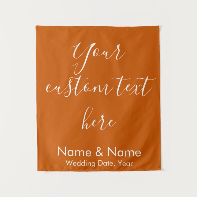 Burnt Orange Boho Wedding Backdrop Empfang Stand Wandteppich (Vorderseite)
