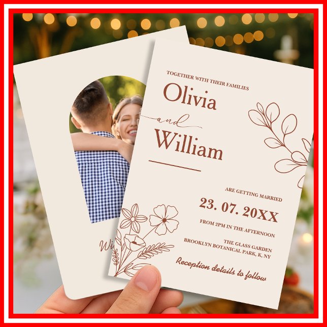 Burnt Orange Boho Wedding Einladung (Von Creator hochgeladen)