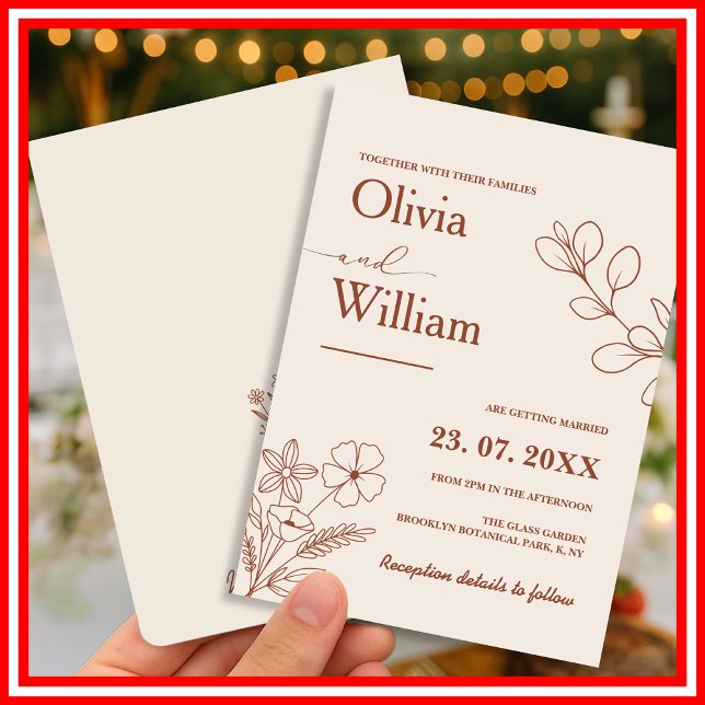 Burnt Orange Boho Wedding Einladung (Von Creator hochgeladen)