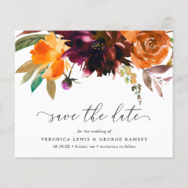 Burnt Orange Burgundy Budget Wedding Save the Date