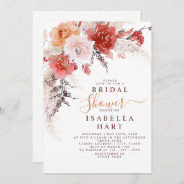 Burnt Orange Burgundy Terracotta Brautparty Einladung