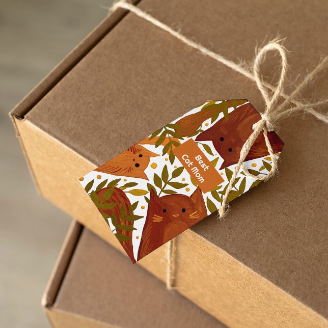 Burnt orange cat and branches Beste Katzenmutter Geschenkanhänger (Von Creator hochgeladen)