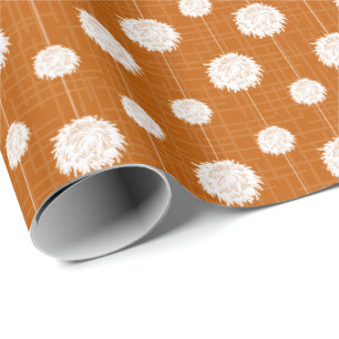 Burnt Orange Cheerleader Pom Pom Muster Geschenkpapier