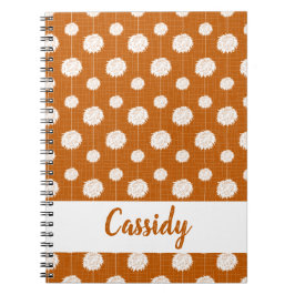 Burnt Orange Cheerleader Pom Pom Pattern Notizblock