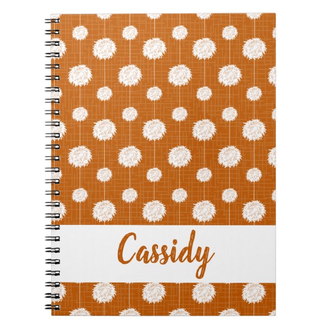 Burnt Orange Cheerleader Pom Pom Pattern Notizblock (Vorderseite)