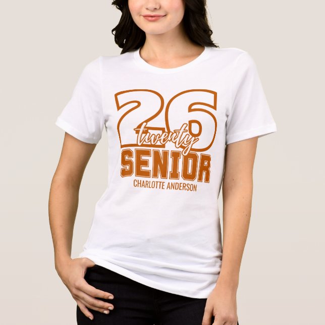 Burnt Orange Class of 2026 Graduation Tri-Blend Shirt (Vorderseite)