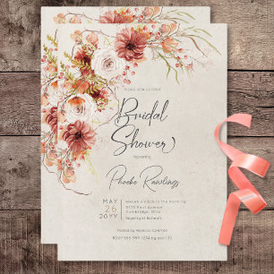 Burnt Orange & Cream Boho Brautparty Einladung