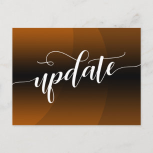 Burnt Orange Curve Wedding Update Notice Postkarte