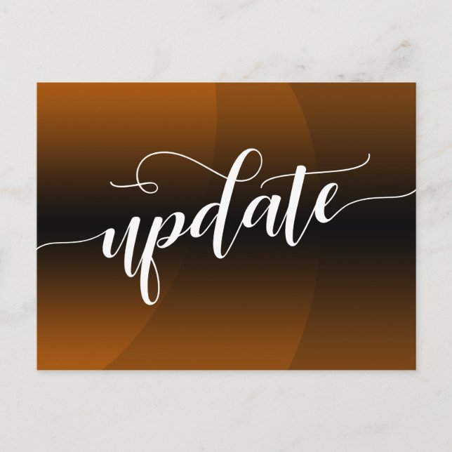 Burnt Orange Curve Wedding Update Notice Postkarte (Vorderseite)