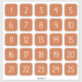 Burnt Orange Customizable Square Number Stickers Aufkleber
