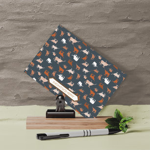 Burnt Orange & Dark Gray Gemusterte Longhorns Postkarte