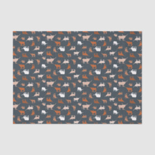 Burnt Orange & Dark Gray Gemusterte Longhorns Seidenpapier