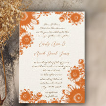 Burnt Orange Deep Coral Vintag Floral Wedding