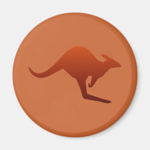 Burnt Orange Desert Gradient Kangaroo Silhouette Magnet