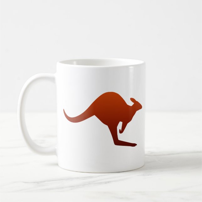 Burnt Orange Desert Gradient Kangaroo Silhouette Tasse (Links)