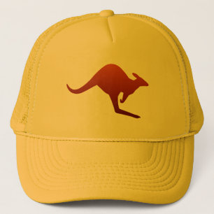 Burnt Orange Desert Gradient Kangaroo Silhouette Truckerkappe
