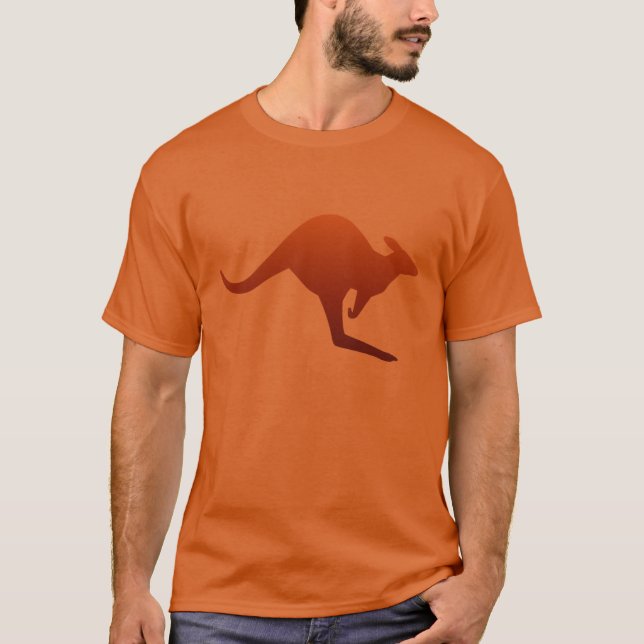 Burnt Orange Desert Gradient Kangaroo T-Shirt (Vorderseite)
