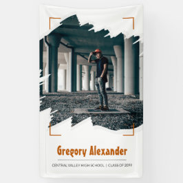 Burnt Orange Edgy Abstrakt Brushstroke Foto Grad Banner