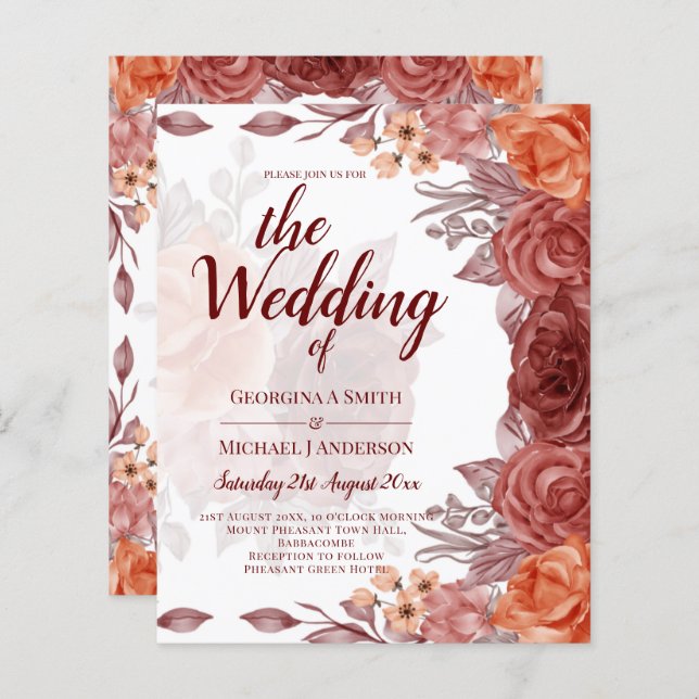 Burnt Orange FALL Botanische WEDD (Vorne/Hinten)