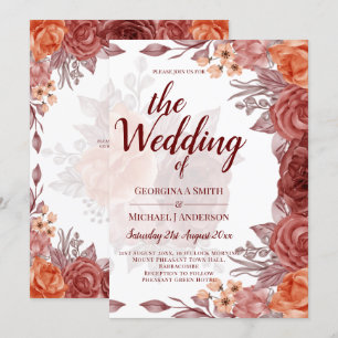 Burnt Orange FALL Botanische WEDD Einladung