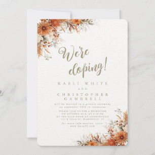 Burnt Orange Fall Bouquet Elopement Empfang Einladung