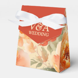 Burnt Orange Fall Floral Wedding Geschenkschachtel