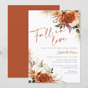 Burnt Orange Fall in Liebe Boho Brautparty Einladung