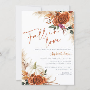 Burnt Orange Fall in Liebe Boho Brautparty Einladung