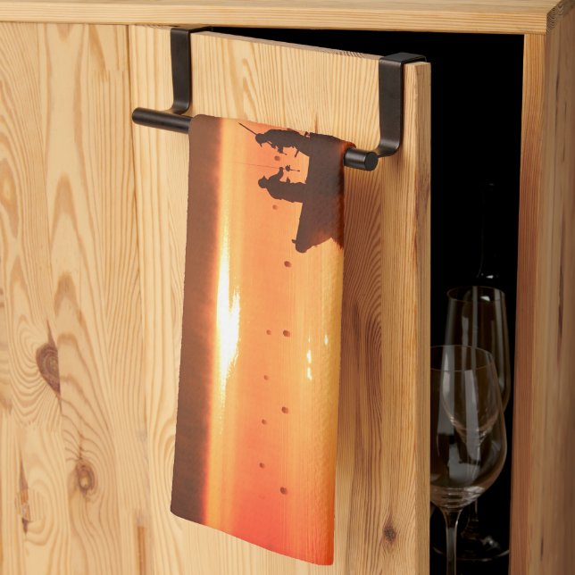 Burnt Orange Fischer Geschirrtuch (Drittel gefaltet)