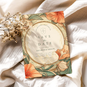 Burnt Orange Floral Hochzeit Save The Date