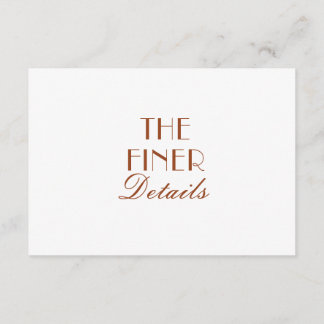 Burnt Orange Floral Terracotta Wedding Details  Begleitkarte