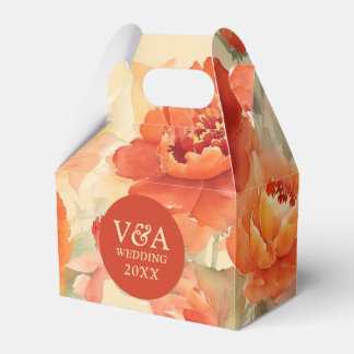 Burnt Orange Floral Wedding Geschenkschachtel
