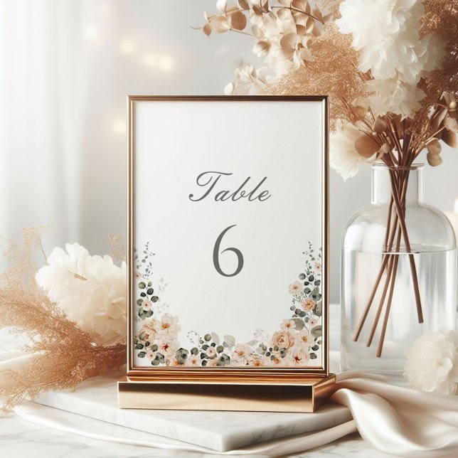 Burnt Orange Garden Script Wedding Tischnummer (Von Creator hochgeladen)