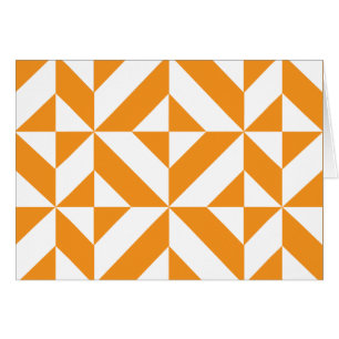 Burnt Orange Geometric Deko Cube Pattern
