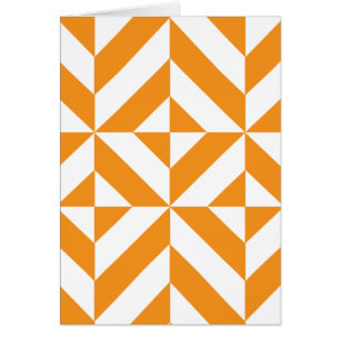 Burnt Orange Geometric Deko Cube Pattern