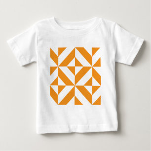 Burnt Orange Geometric Deko Cube Pattern Baby T-shirt