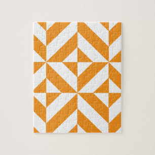 Burnt Orange Geometric Deko Cube Pattern Puzzle