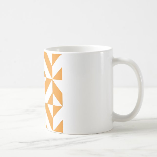 Burnt Orange Geometric Deko Cube Pattern Tasse (Rechts)