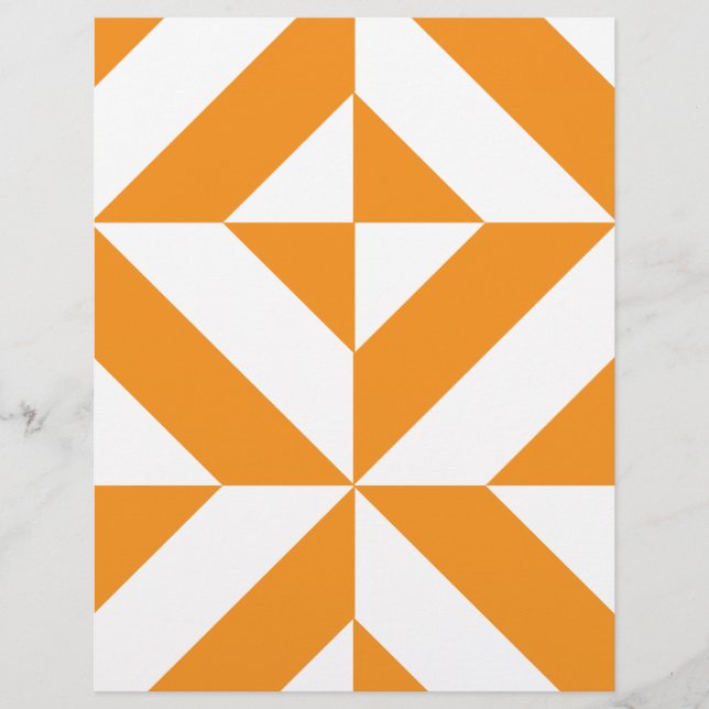 Burnt Orange Geometric Deko Cube Scrapbook Paper (Vorderseite)
