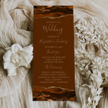 Burnt Orange Gold Agate Brown Wedding