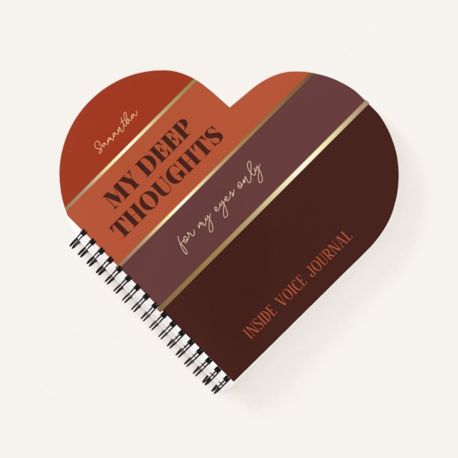 Burnt Orange Gold Elegante Gold Pocket Journal Notizbuch (Vorderseite)