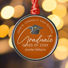 Burnt Orange Graduate Custom Abschluss Weihnachten Ornament Aus Metall